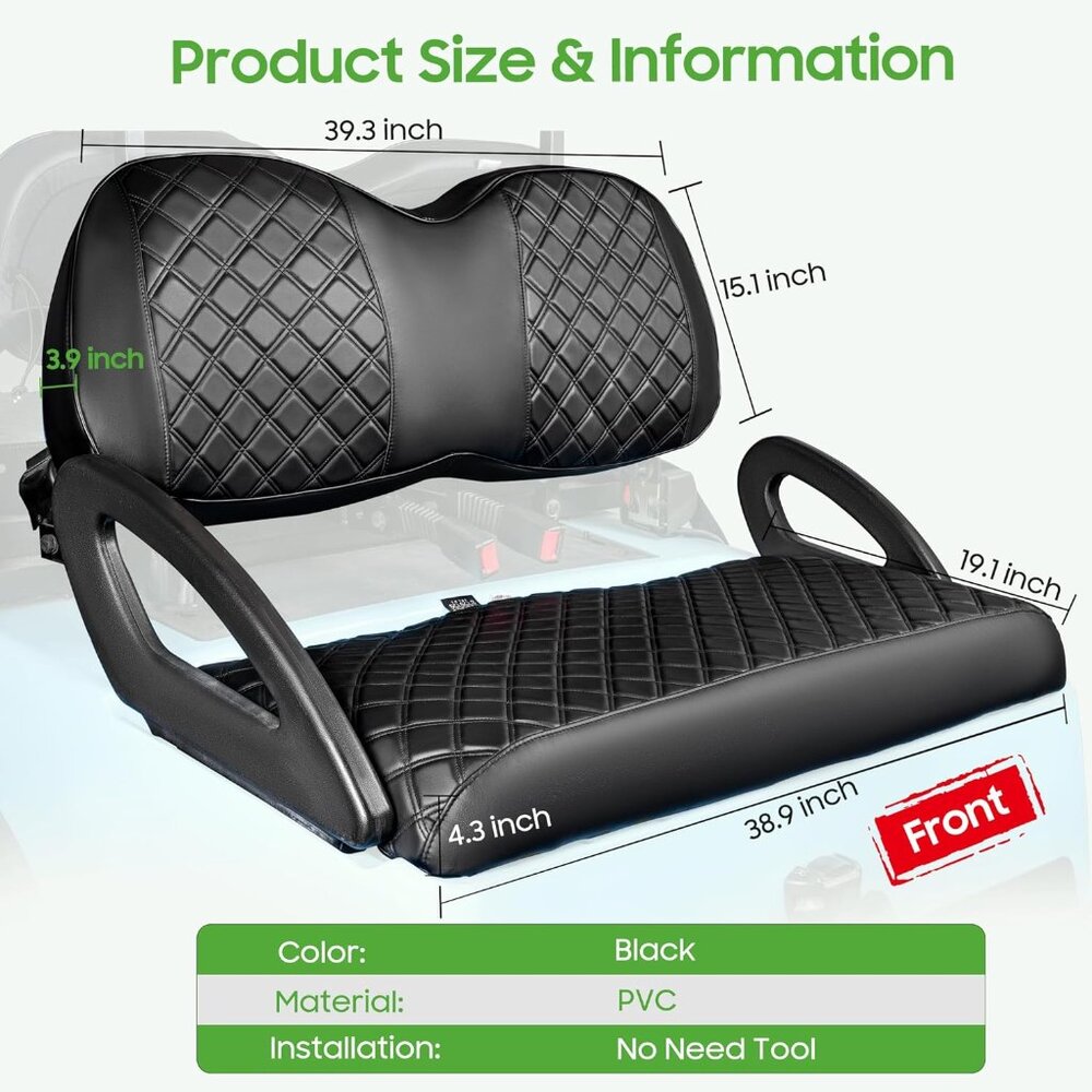 New Professional Golf Cart Seat Cover - Club Car Precedent Square/Diamond Pat